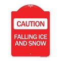 Signmission Designer Series Falling Ice and Snow, Red & White Aluminum Architectural Sign, 18" H, RW-1824-24286 A-DES-RW-1824-24286